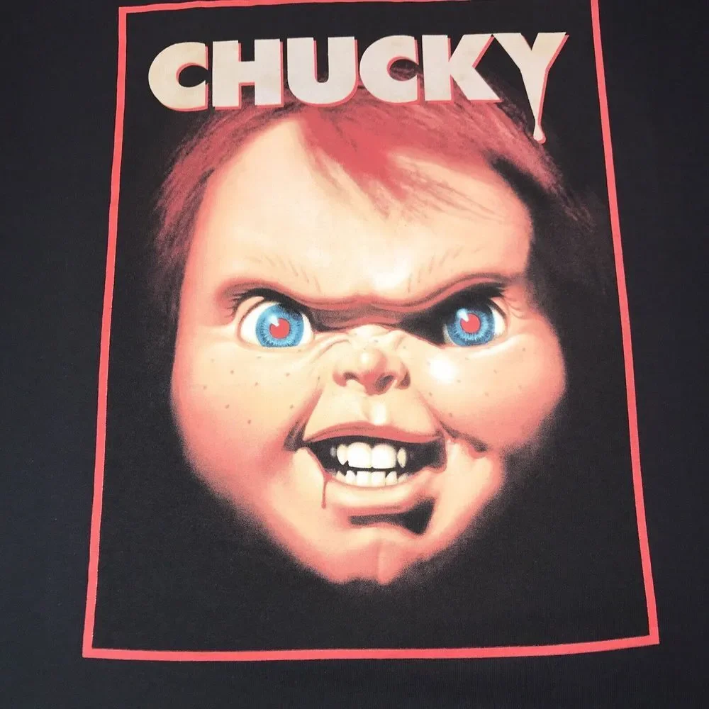 Chucky Child's Play Black Graphic T-Shirt Mens Large Halloween NWOT - Picture 2 of 4